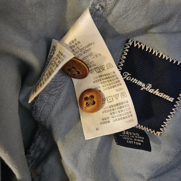 Tommy Bahama Light Blue Cotton Chinos Sz 34/30 - Picture 6 of 6